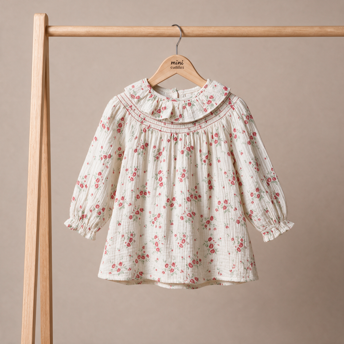Girls White Single Woven Top