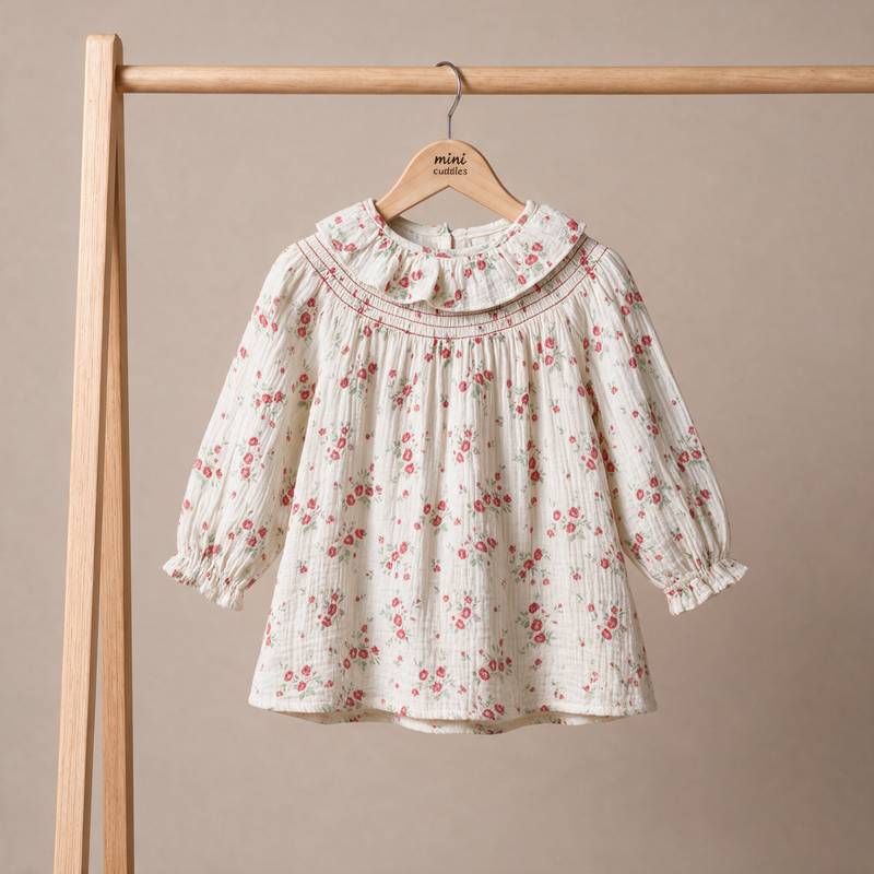 Girls White Single Woven Top
