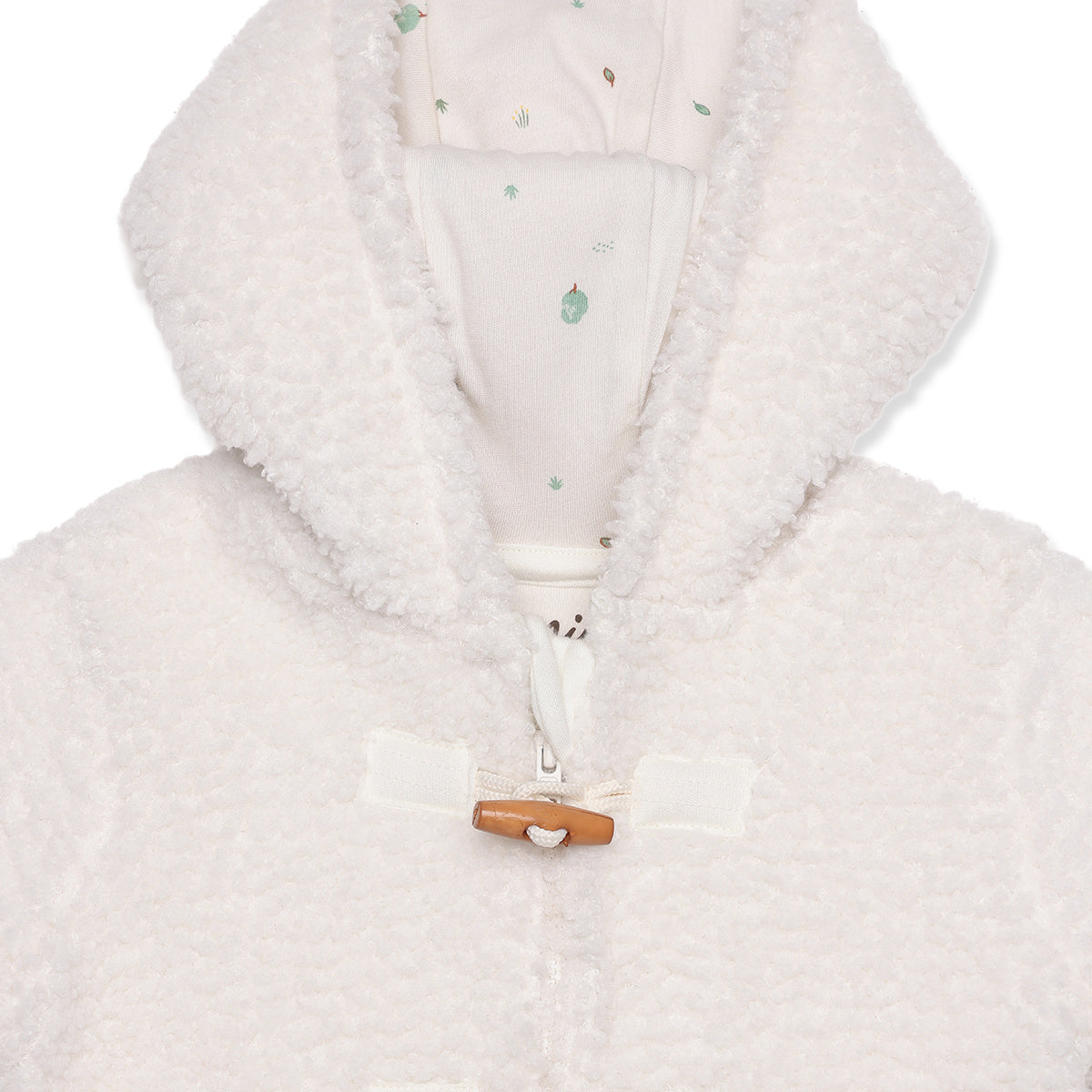 Baby Unisex Solid hooded jacket, Marshmallow