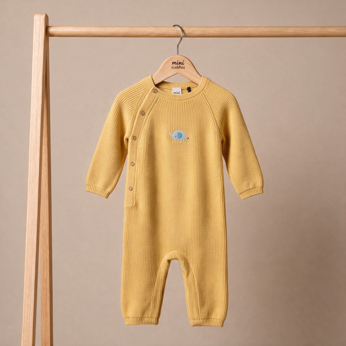 Unisex Yellow Single Romper