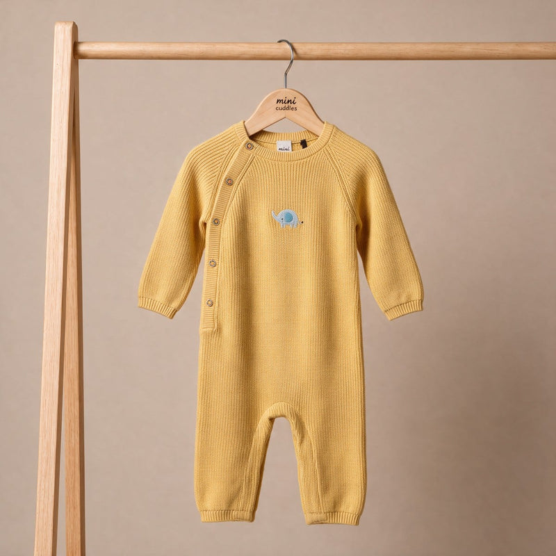 Unisex Yellow Single Romper