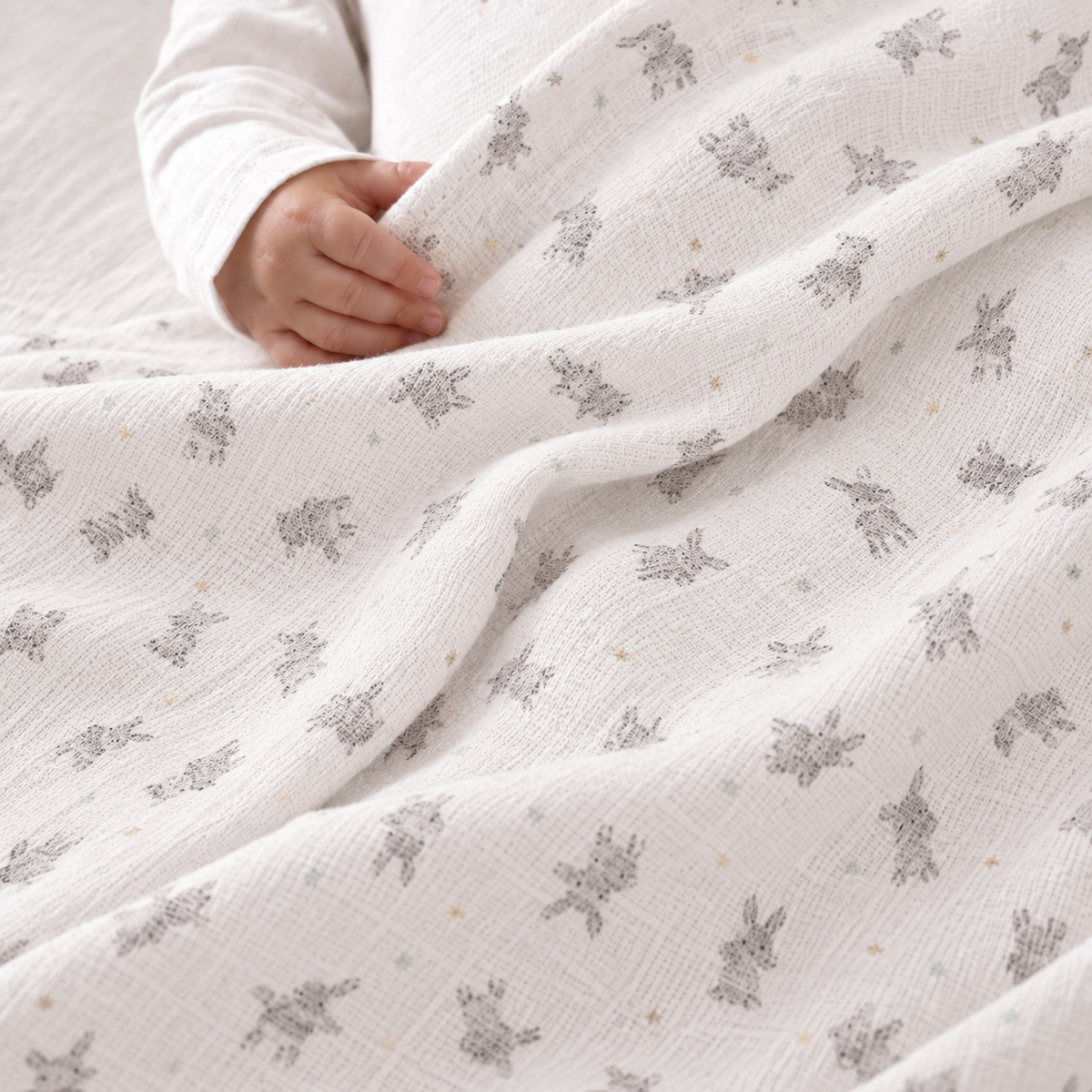 Zebra-Print Muslins (Grey & White), 2 Pack