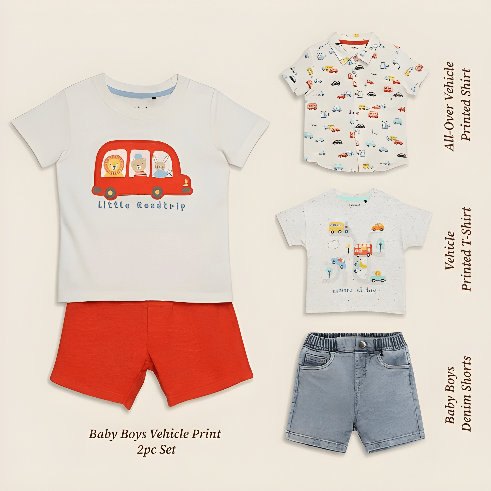 Baby Boys Holiday Adventure Collection | Shorts, Tee & Shirt