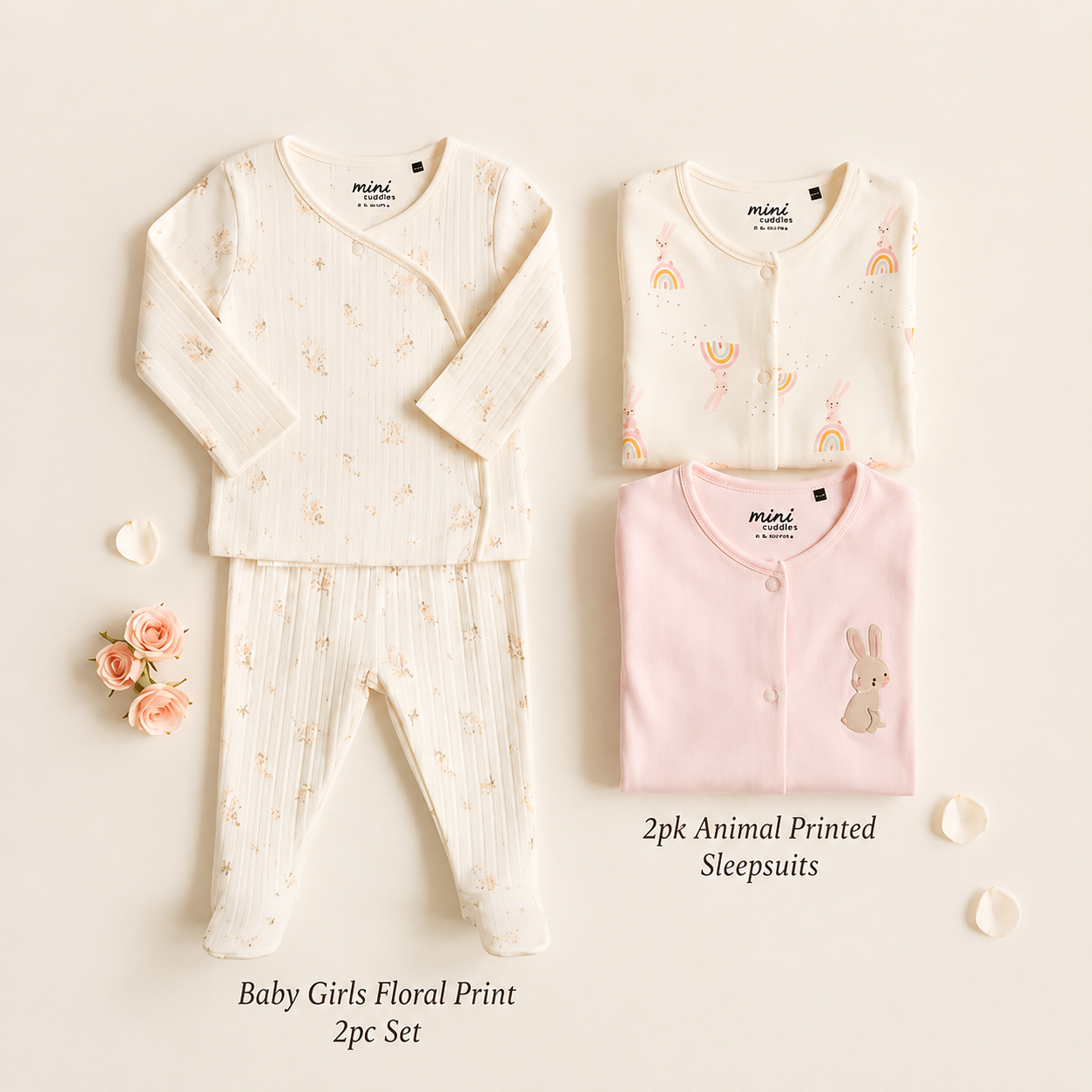 Baby Girls Perfect First Gift Set | Outfit & Sleepsuits