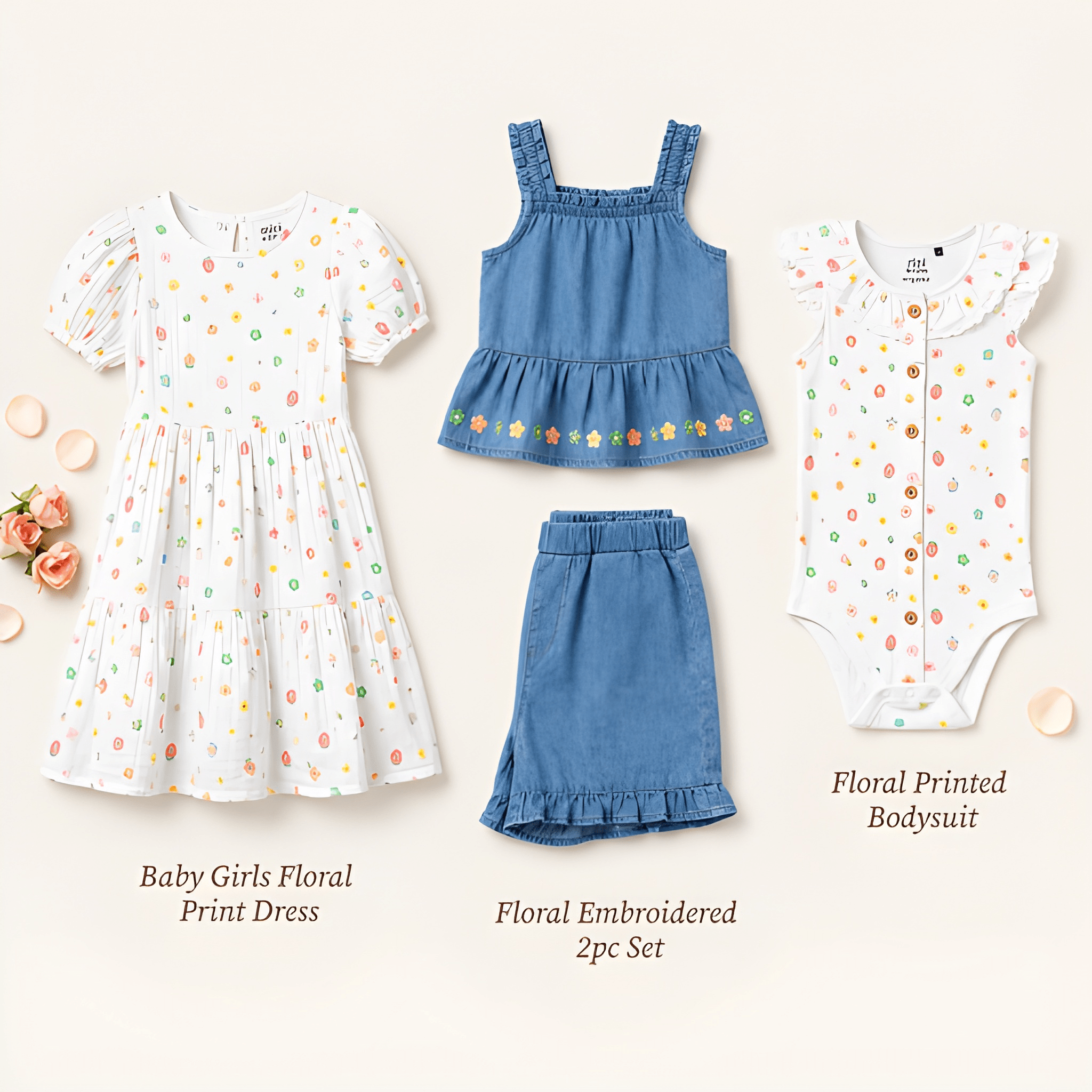 Baby Girls Summer Style Collection | Dress, Bodysuit & 2pc Set