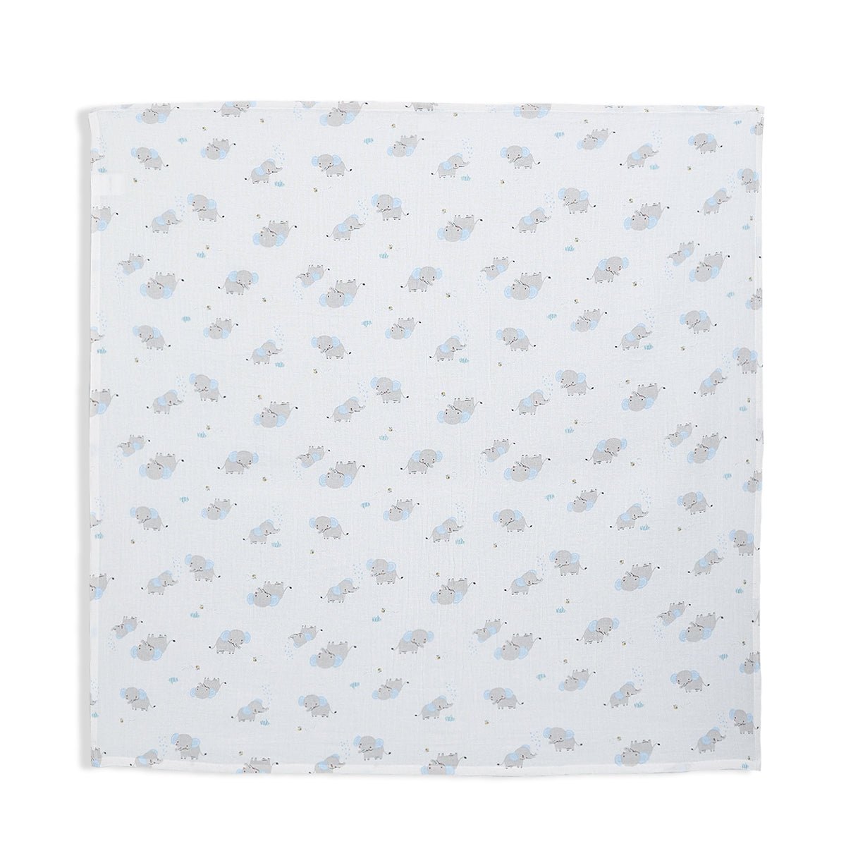 Baby Boys 2pk Solid & Animal Printed Muslins, Multicolour - Minicuddles