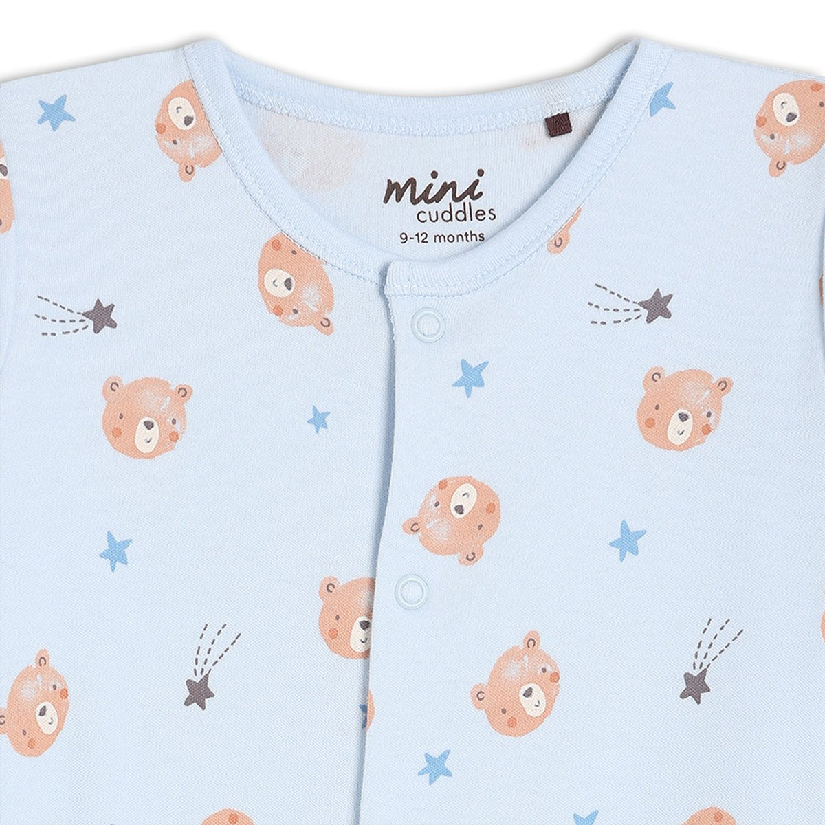 Baby Boys 2pk Teddy Bear Printed Sleepsuit, Multicolour - Minicuddles