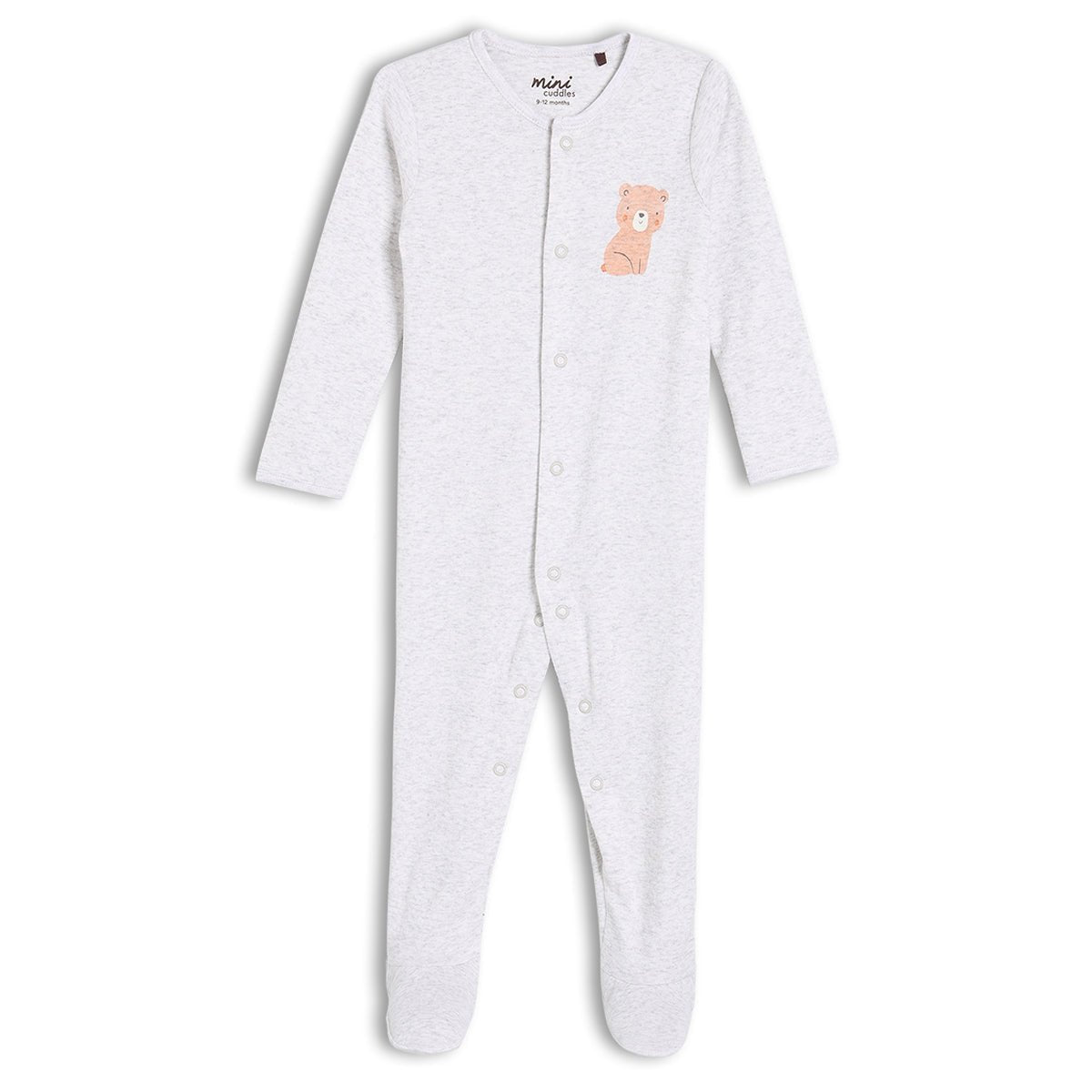 Baby Boys 2pk Teddy Bear Printed Sleepsuit, Multicolour - Minicuddles