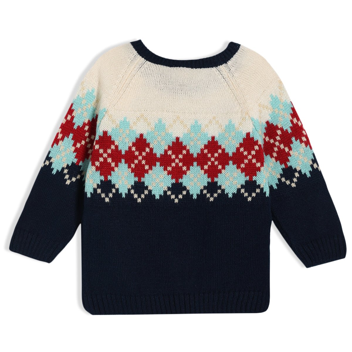 Baby Boys Argyle Knitted Jumper, Multicolour - Minicuddles