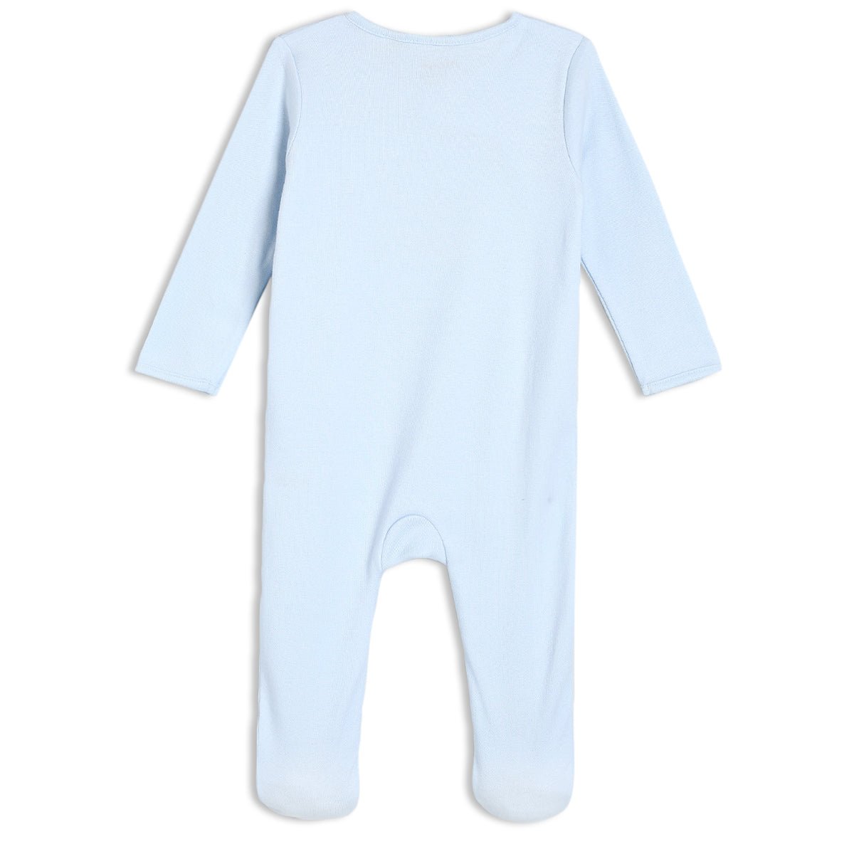 Baby Boys Elephant Embroidered Sleepsuit, Blue - Minicuddles