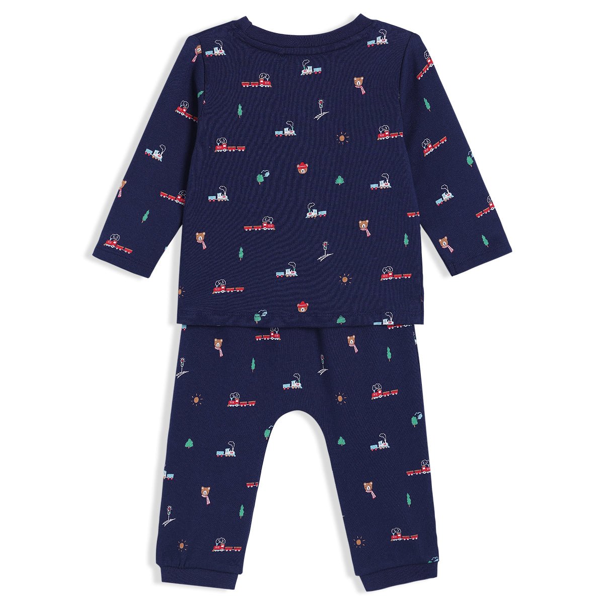 Baby Boys Novelty Printed 2pc Set, Navy Blue - Minicuddles