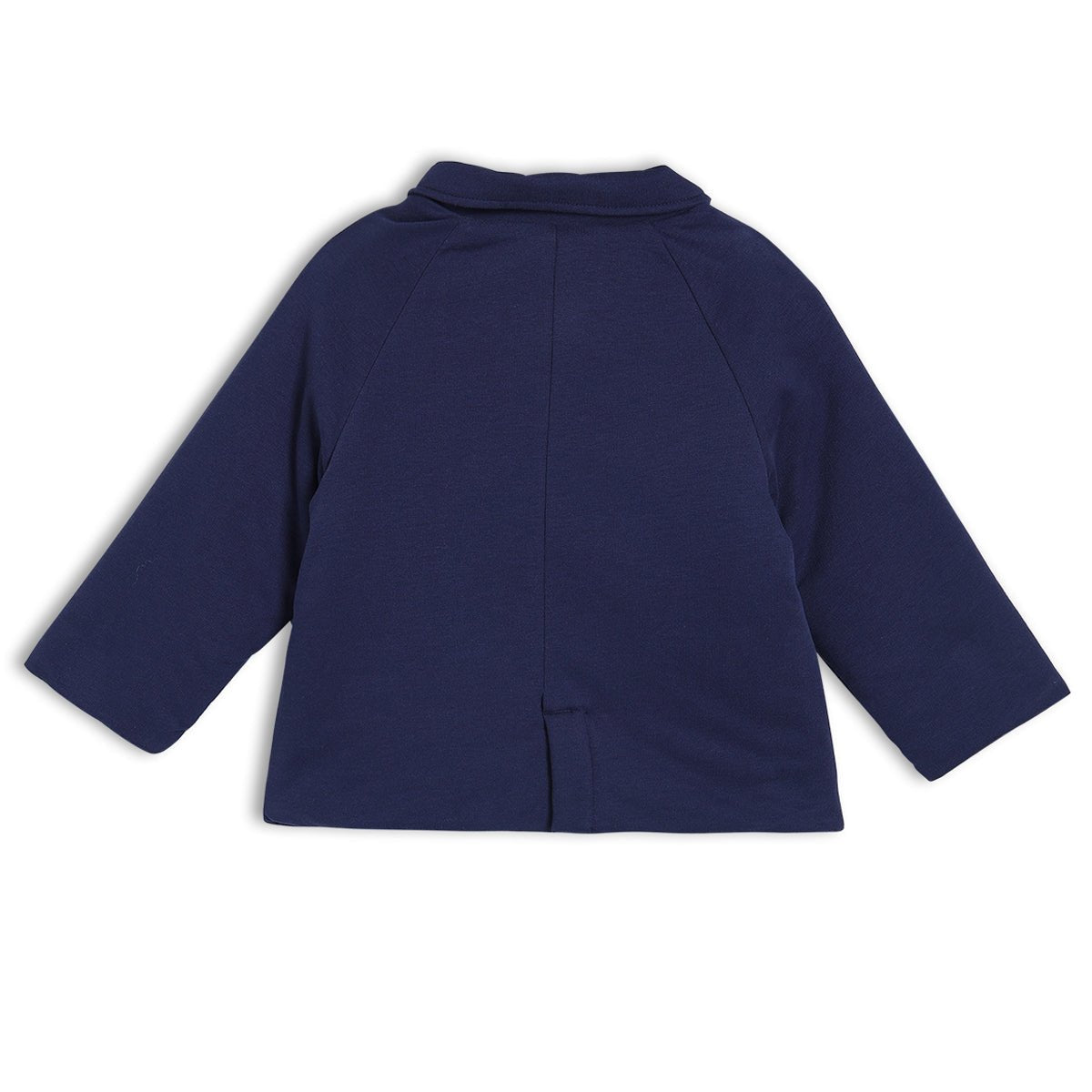 Baby Boys Solid Jacket, Navy Blue - Minicuddles