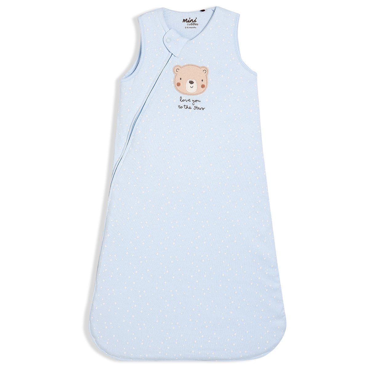 Baby Boys Teddy Bear Embroidered Sleeping Bag, Blue - Minicuddles