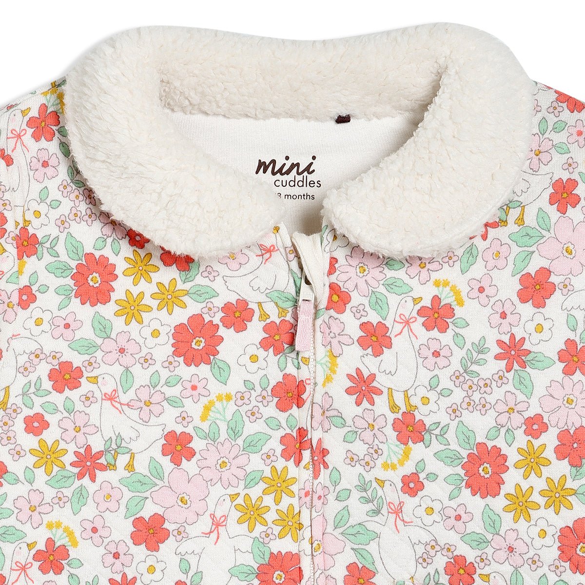 Baby Girls Floral Printed Jacket, Multicolour - Minicuddles