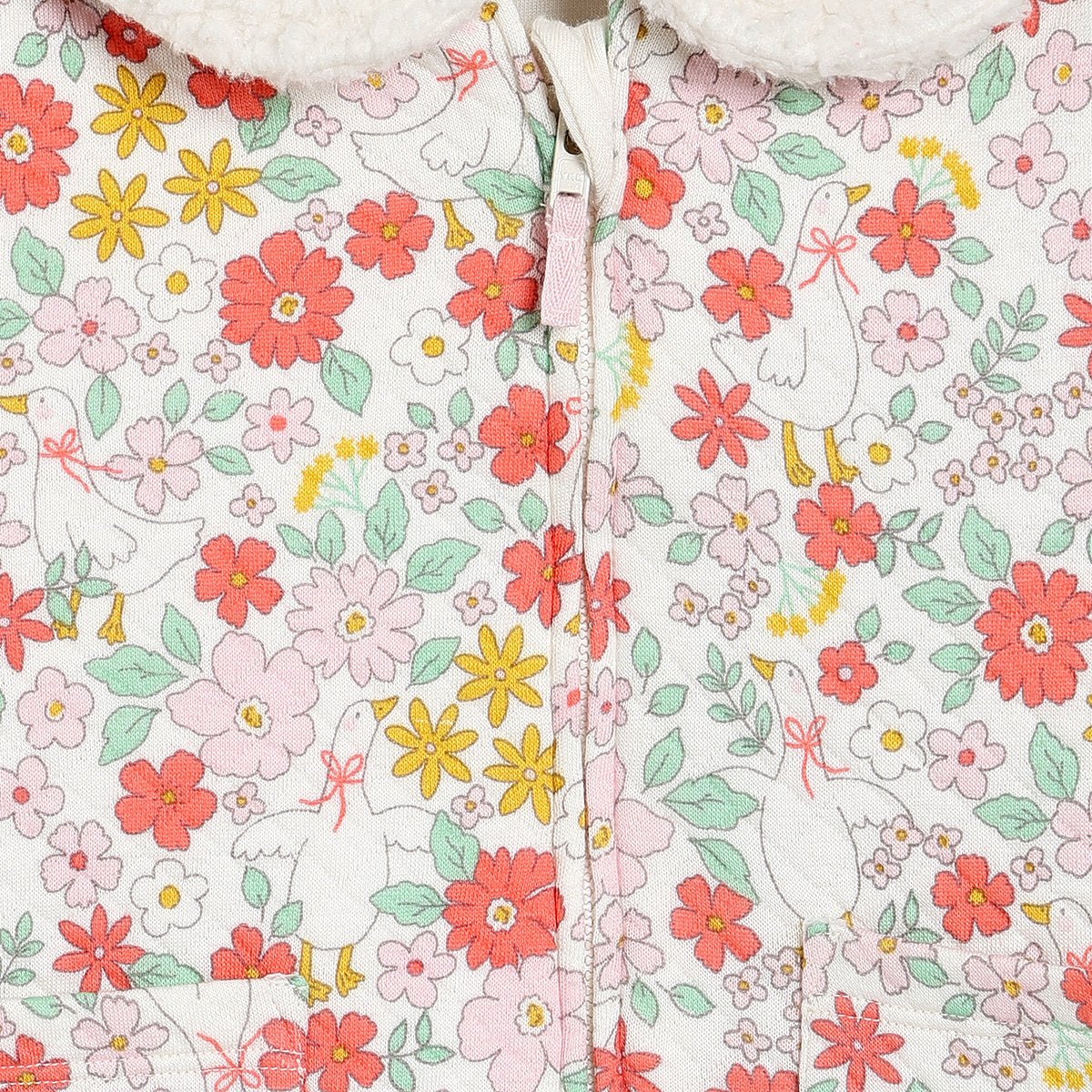 Baby Girls Floral Printed Jacket, Multicolour - Minicuddles