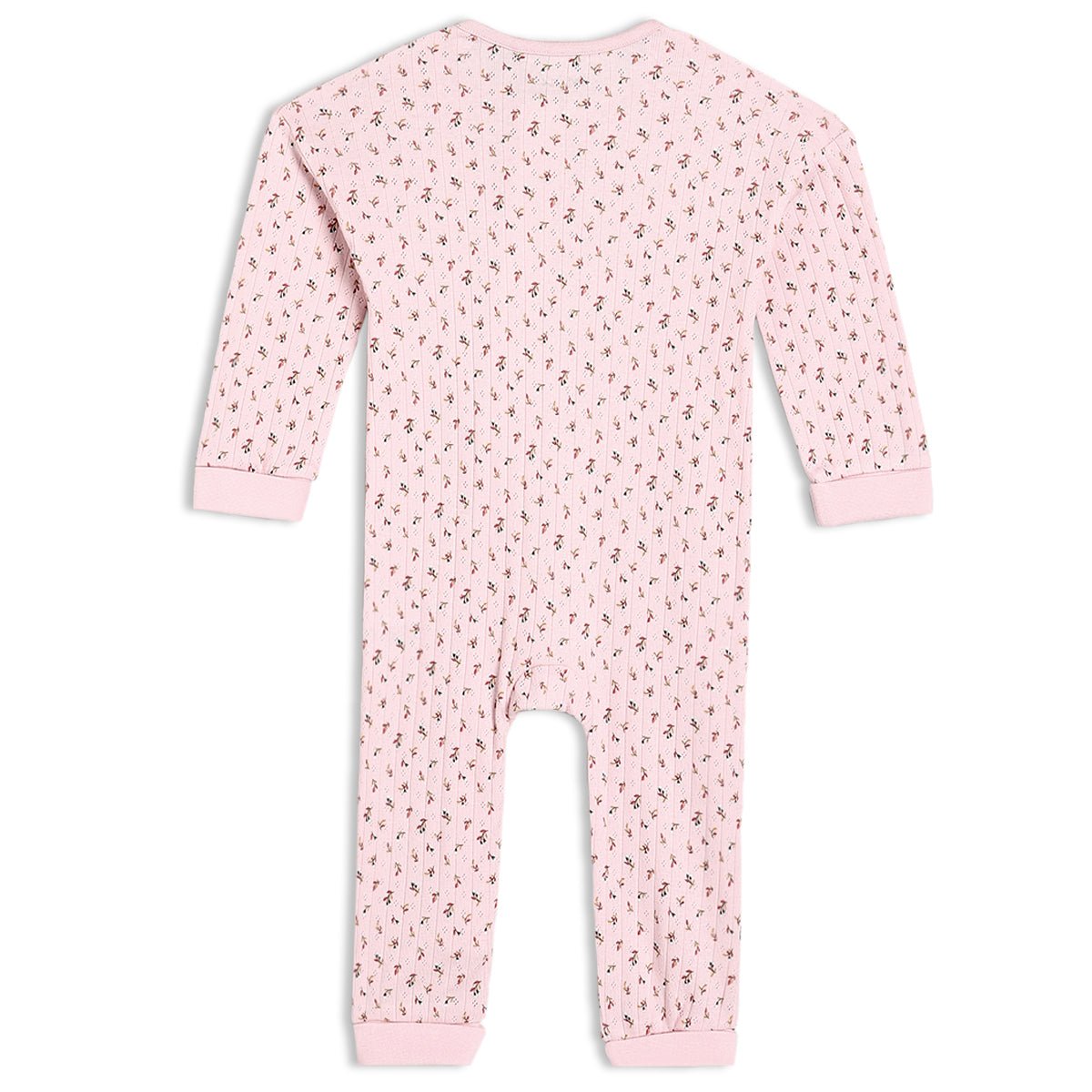 Baby Girls Floral Printed Romper, Pink - Minicuddles