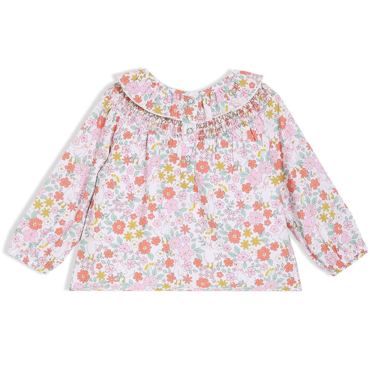 Baby Girls Floral Printed Woven Top, Multicolour - Minicuddles