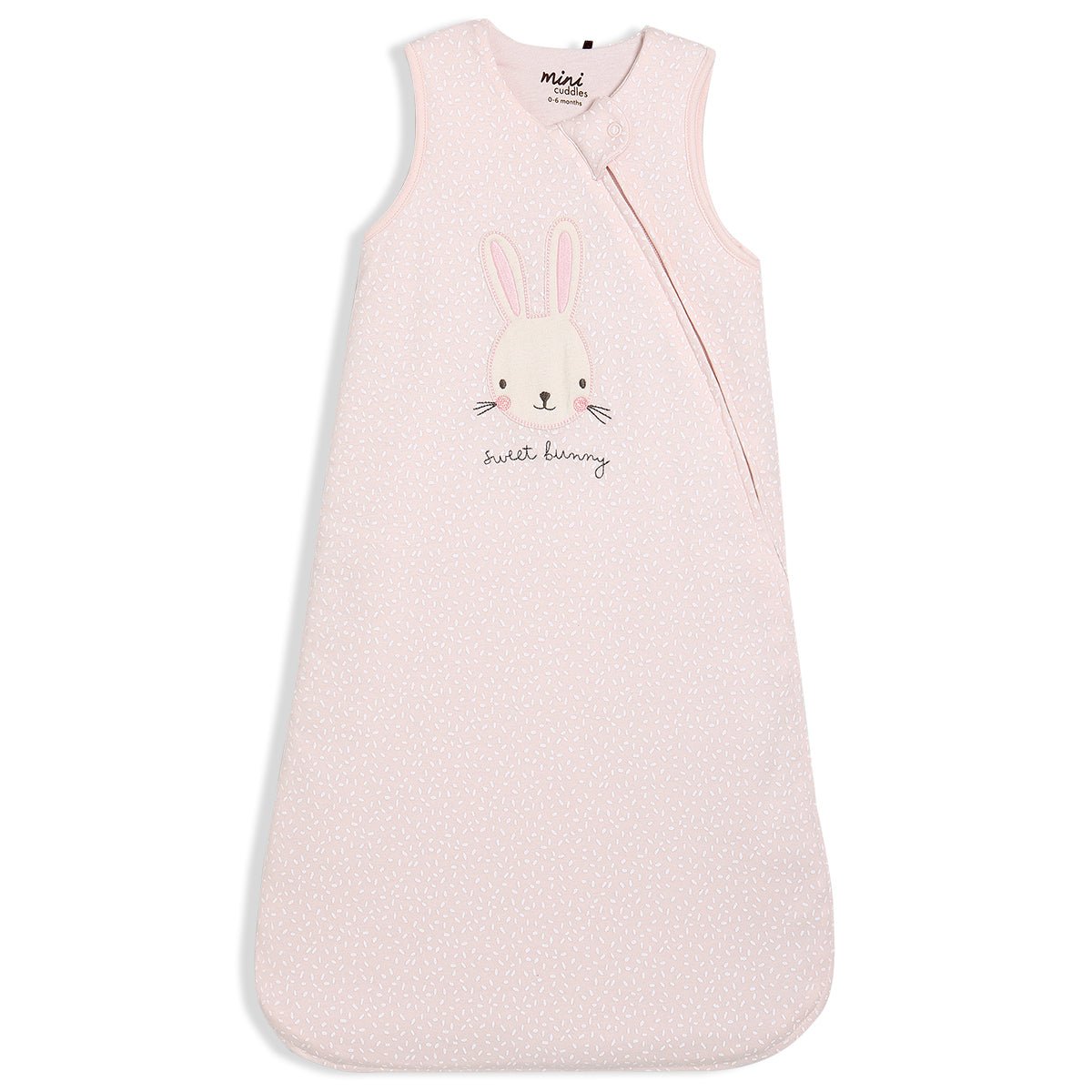 Baby Girls Rabbit Embroidered Sleeping Bag, Pink - Minicuddles