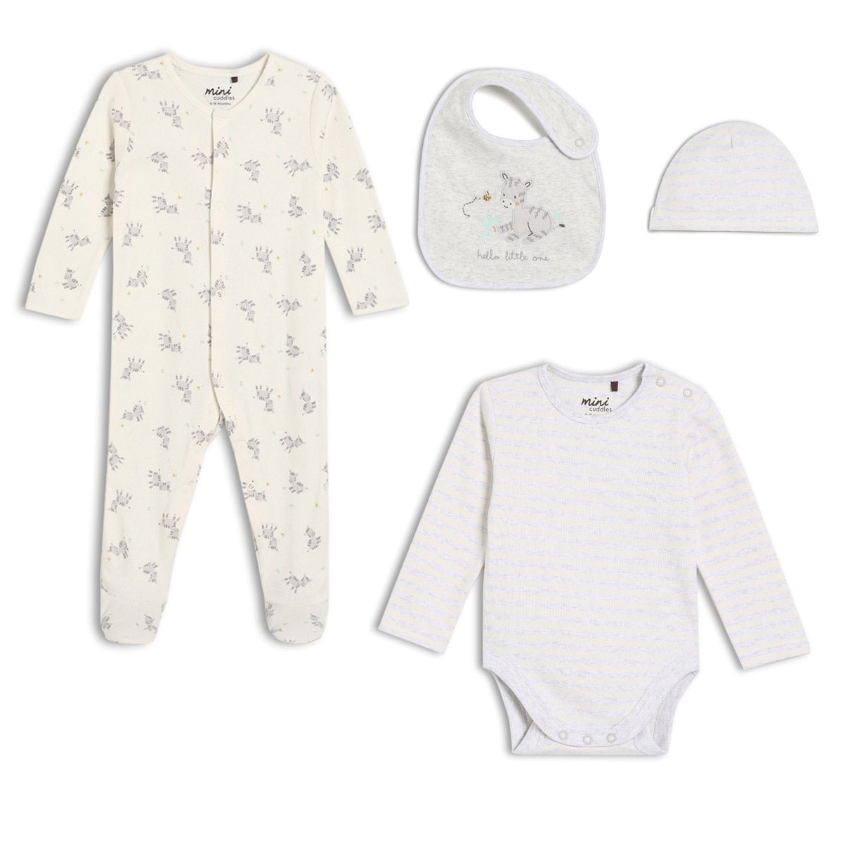 Baby Unisex 4pc Essentials Gift Set, Multicolour - Minicuddles