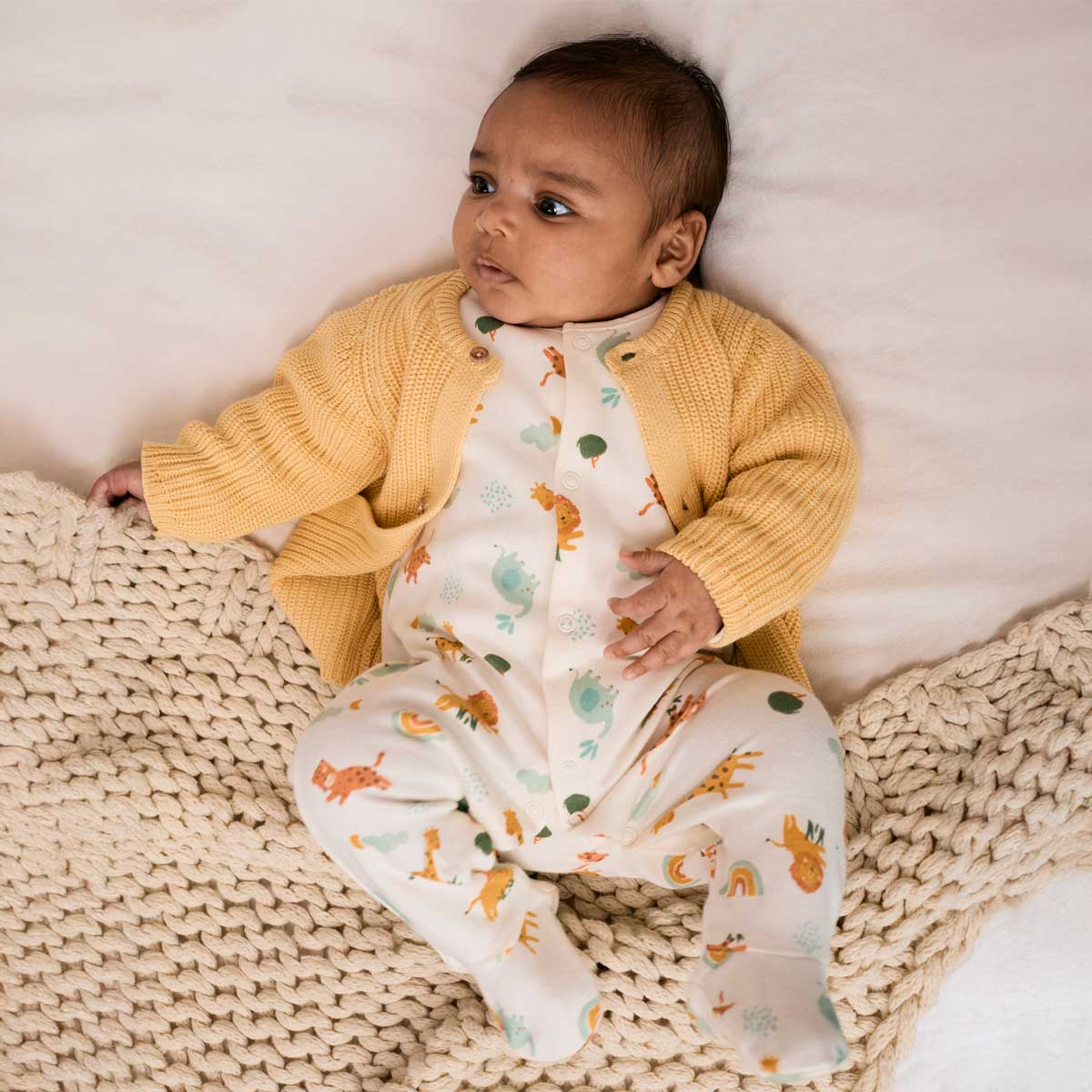 Baby Unisex 5pk Gift Set with Cardigan, Multicolour - Minicuddles