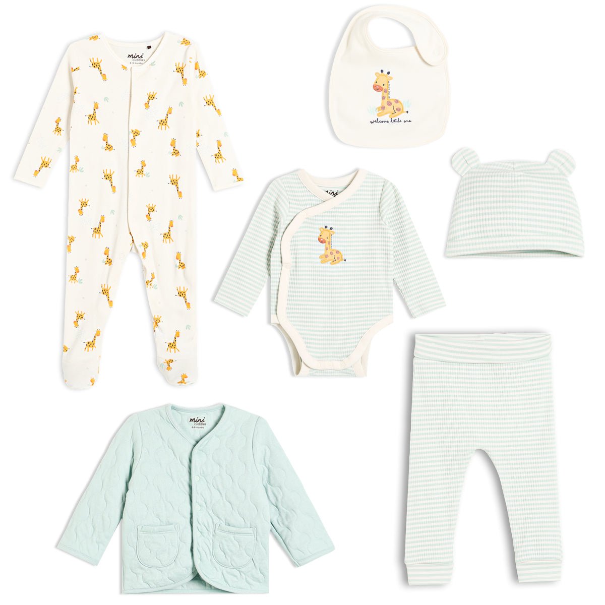 Baby Unisex 6pk Essentials Gift Set, Multicolour - Minicuddles